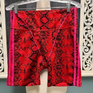 adidas Ivy Park Red and Black animal print Bike Athletic shorts